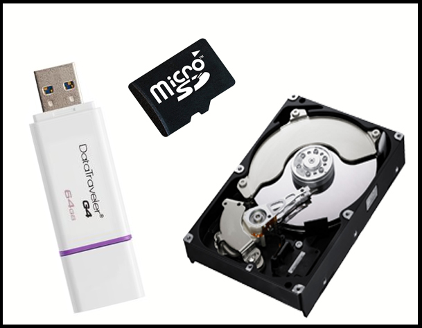 Hard Drives, USB Flash & Micro SD Cards