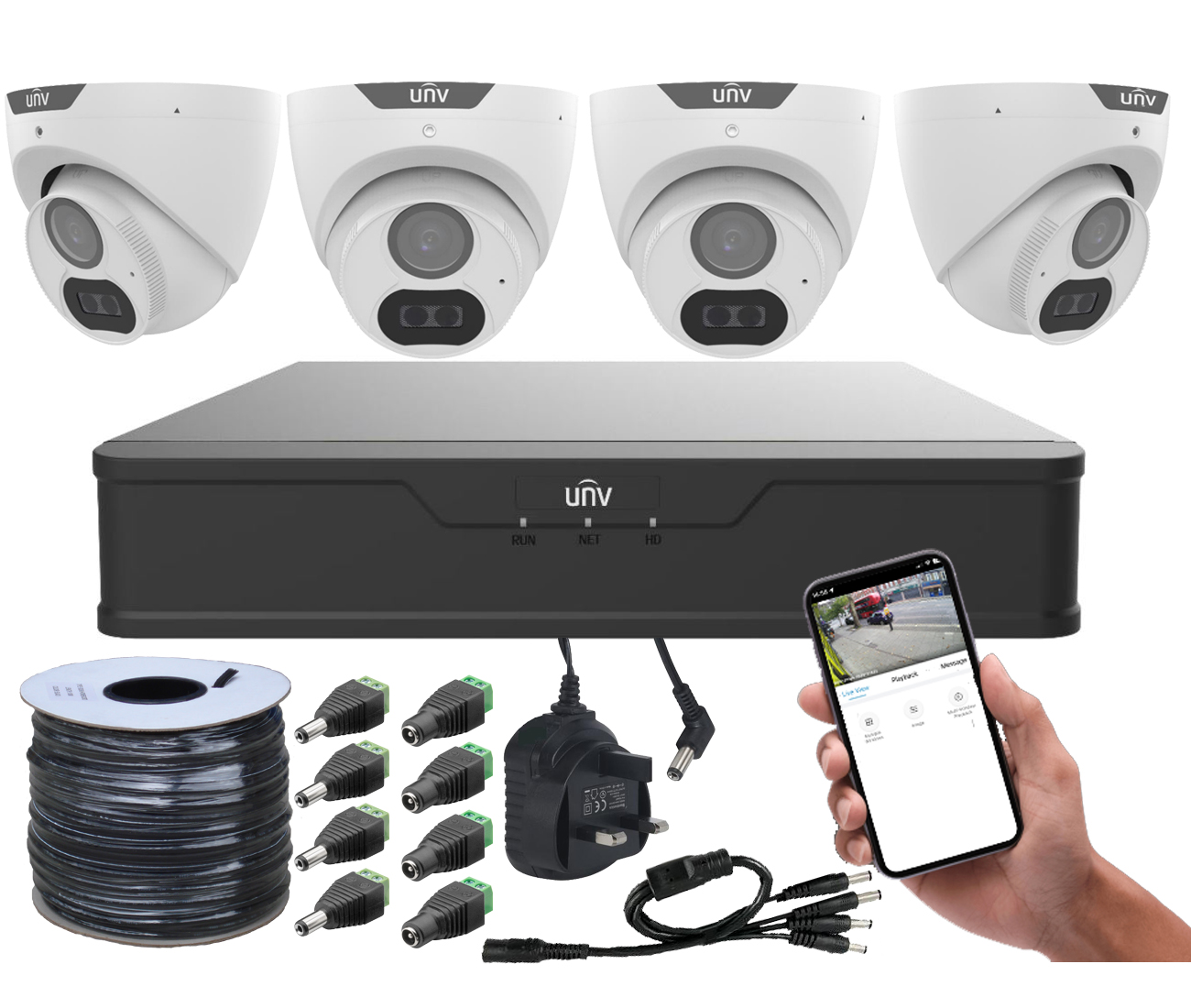 High Definition 5 Megapixel CCTV System with 4 Night Vision Dome Cameras