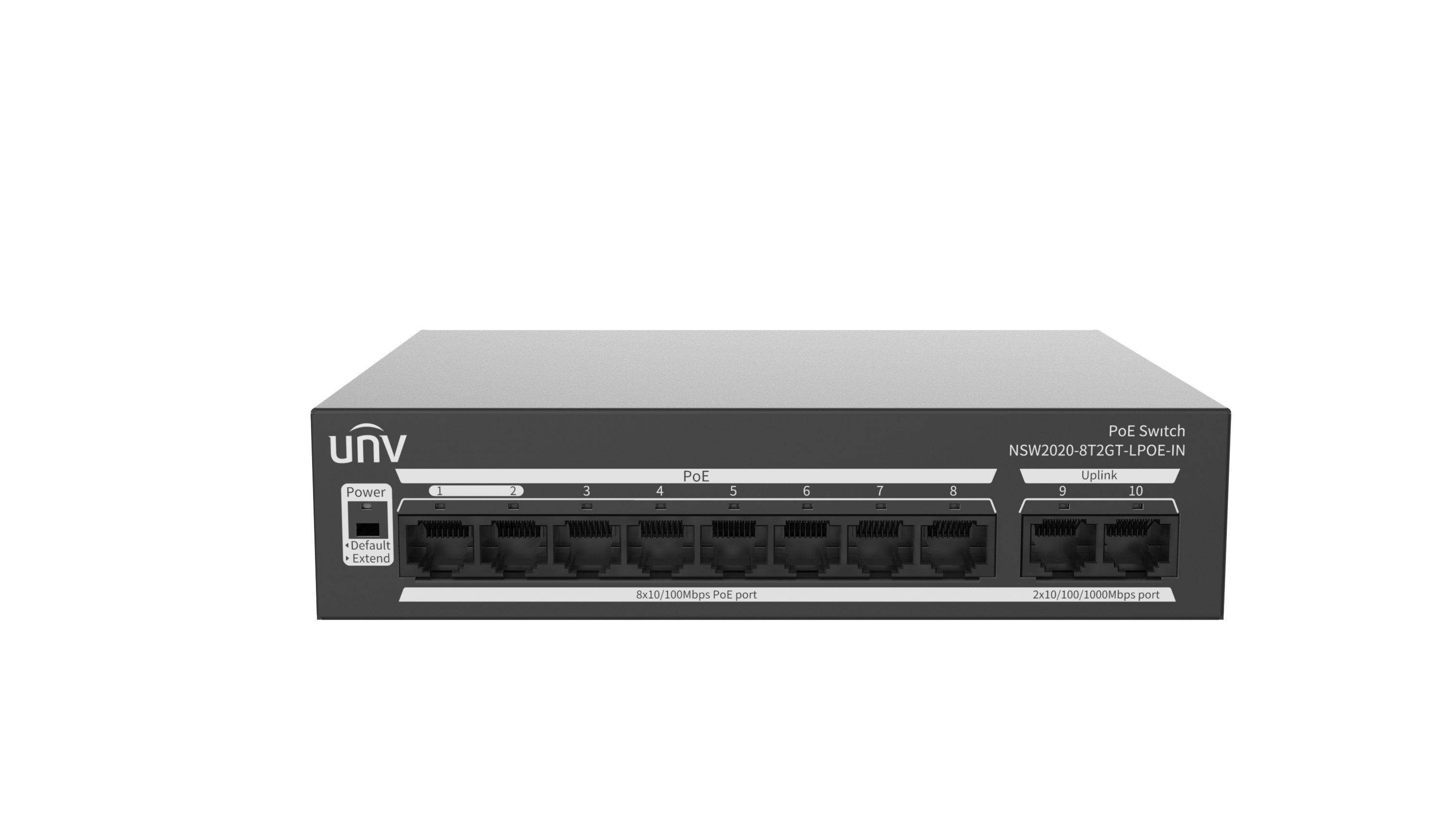 8 + 2 Port PoE Network Switch 10/100 Mbps