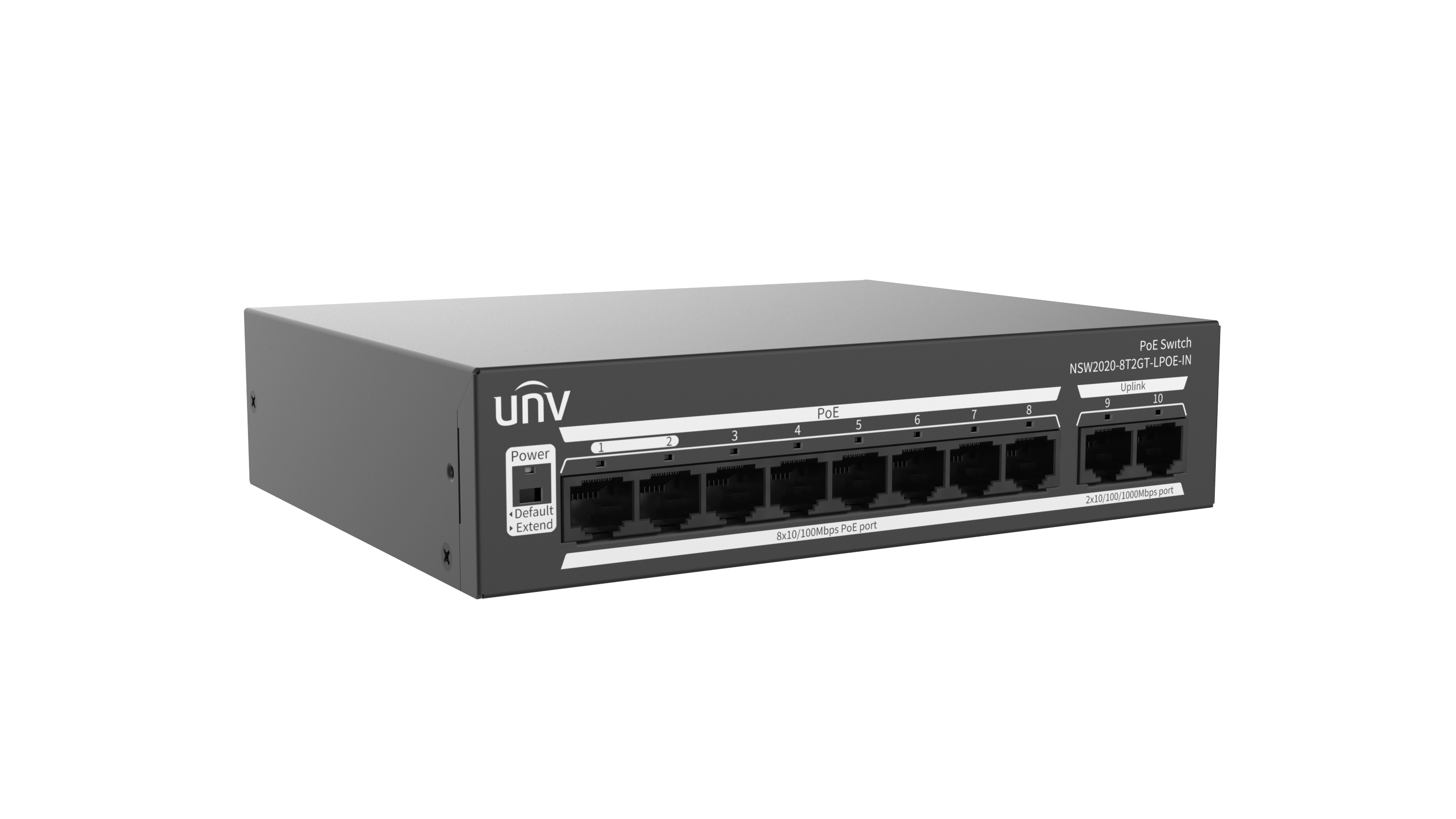 8 + 2 Port PoE Network Switch 10/100 Mbps