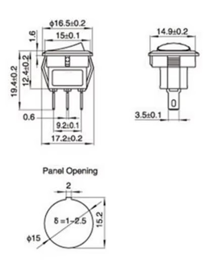Sub-Miniature Rocker Switch On-Off