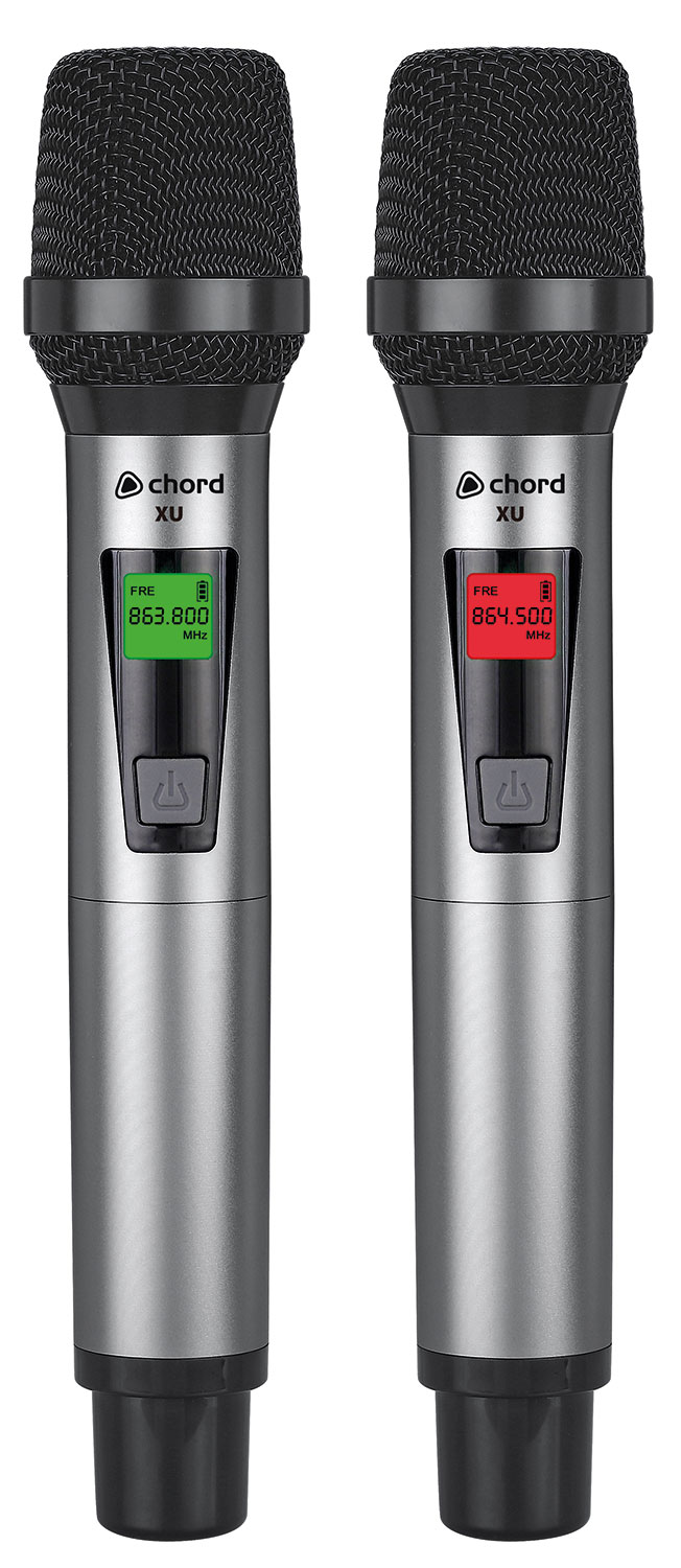 Compact Dual UHF Wireless Microphone with adjustable carrier frequency