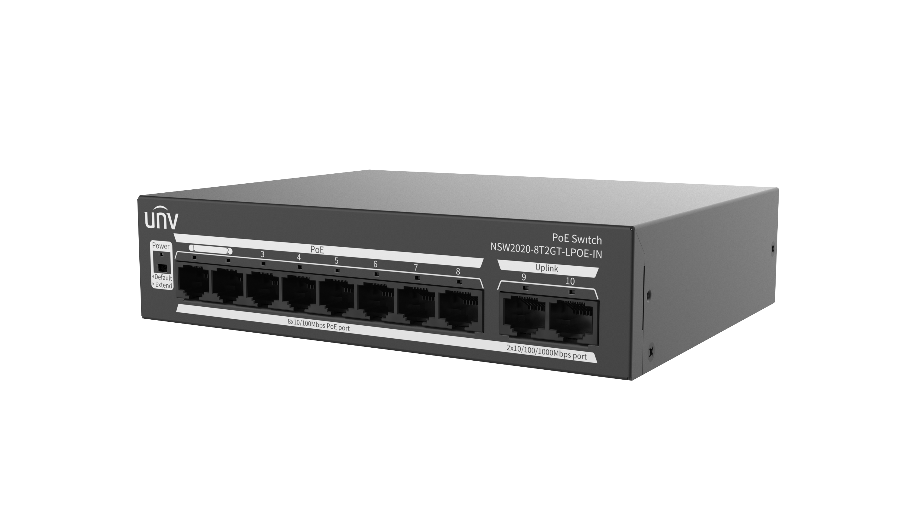 8 + 2 Port PoE Network Switch 10/100 Mbps