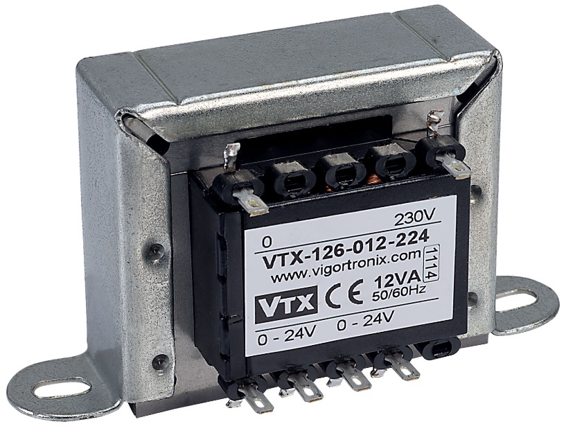 12VA Mains Transformer 24V + 24V Output