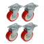 Set of 4 75mm Grey Castor wheels 200kg Load Set of 4 75mm Grey Castor wheels 200kg Load