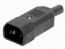 IEC C14 Shrouded Mains Line Plug 250VAC 6A with Cable Protector IEC C14 Shrouded Mains Line Plug 250VAC 6A with Cable Protector