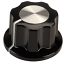 Control Knob Black with Silver Insert, 19.5mm diameter with Grub Screw Control Knob Black with Silver Insert, 19.5mm diameter with Grub Screw