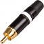 Neutrik Black Metal RCA Phono Plug with White Band Neutrik Black Metal RCA Phono Plug with White Band
