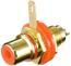 Insulated Gold Plated RCA (phono) Chassis Socket with Red Code Insulated Gold Plated RCA (phono) Chassis Socket with Red Code