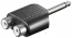Twin Phono Females to 6.3mm Jack Plug Adaptor Twin Phono Females to 6.3mm Jack Plug Adaptor