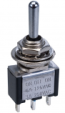 Miniature SPDT Centre Off Biased Both Ways Toggle Switch (Springs to Centre Off on Release)