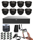 High Definition 5 Megapixel CCTV System with 8 Night Vision Black Dome Cameras