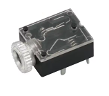 Transparent 3.5mm Stereo Switched Panel / Chassis Socket with Mounting Nut Transparent 3.5mm Stereo Switched Panel / Chassis Socket with Mounting Nut