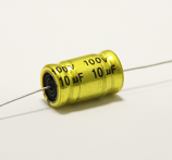 10uf 100V ELUM Bipolar Axial Audio Electrolytic Capacitor  10uf 100V ELUM Bipolar Axial Audio Electrolytic Capacitor
