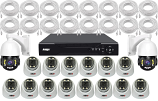 8/5MP PoE Ultra HD 2-Way Audio IP CCTV System with 14 Anspo Dome Cameras (5MP) and 2 18x Zoom PTZ Cameras (8MP) 