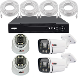 8/5MP PoE Ultra HD 2-Way Audio IP CCTV System with 2 Anspo Dome Cameras (5MP) and 2 Motorized Zoom Bullet Cameras (8MP)