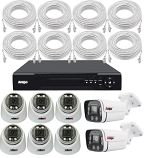 8/5MP PoE Ultra HD 2-Way Audio IP CCTV System with 6 Anspo Dome Cameras (5MP) and 2 Motorized Zoom Bullet Cameras (8MP) 