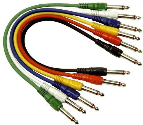 6.3mm Jack plug Patch Leads in pack of 6 Colours 6.3mm Jack plug Patch Leads in pack of 6 Colours
