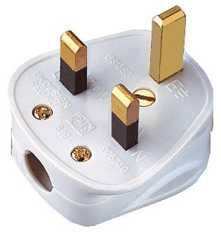 UK Mains Plug 13 Amps White UK Mains Plug 13 Amps White