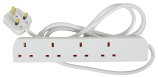 Mains 4 Gang Socket Extension with 2M Cable & UK Mains Plug Mains 4 Gang Socket Extension with 2M Cable & UK Mains Plug