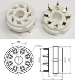 Octal PCB Gold Plated Valve Holder (Tube Socket)