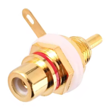 Insulated Gold Plated RCA (phono) Chassis Socket with Red Code Insulated Gold Plated RCA (phono) Chassis Socket with Red Code