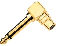 RCA female to 6.3mm Mono Male Adaptor Gold Plated 90 deg RCA female to 6.3mm Mono Male Adaptor Gold Plated 90 deg