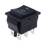 Momentary Double-Pole Black Rocker Switch On-Off-On 