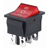 Double-Pole Red Rocker Switch On-oF-On 40A 