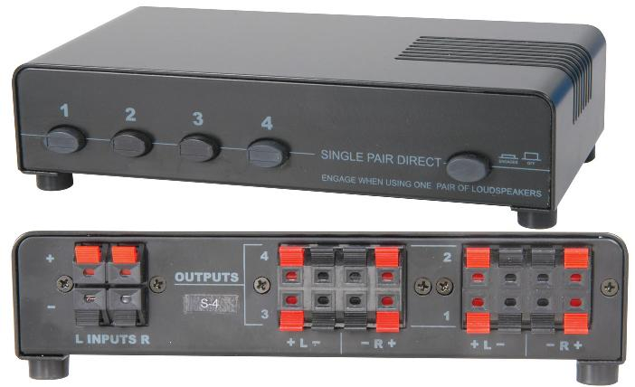 Professional 4 Way Stereo Speaker Selector up to 140 Watts Professional 4 Way Stereo Speaker Selector up to 140 Watts