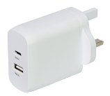 USB-C and USB-A Charger 45W Power Delivery GaN USB-C and USB-A Charger 45W Power Delivery GaN