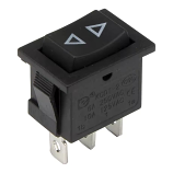 Momentary Single-Pole Centre-Off Black Miniature Rocker Switch On-Off-On 