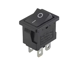 2-Pole Black Miniature Rocker Switch On-Off