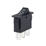 Single-Pole Black Rocker Switch On-Off-On