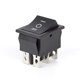 Momentary Double-Pole Black Rocker Switch On-Off-On 