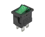 2-Pole Green Miniature Rocker Switch On-Off 