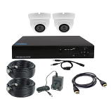 High Definition 2 Channel 2MP 1080p Full HD System with 2 White Night & Day Vision Eyeball Cameras