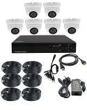 High Definition 6 Channel 2MP 1080p Full HD System with 6 White Night & Day Vision Eyeball Cameras