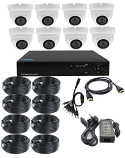 High Definition 8 Channel 2MP 1080p Full HD System with 8 White Night & Day Vision Eyeball Cameras 