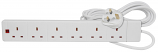 Mains 6 Gang Socket Extension with 2M Cable & UK Mains Plug Mains 6 Gang Socket Extension with 2M Cable & UK Mains Plug