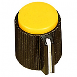 Yellow Top 15mm Knob with grub Screw for 6.3mm Spindle Yellow Top 15mm Knob with grub Screw for 6.3mm Spindle