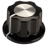 Control Knob Black with Silver Insert, 19.5mm diameter with Grub Screw Control Knob Black with Silver Insert, 19.5mm diameter with Grub Screw