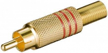Fully Gold Plated RCA (Phono) Plug with Red Code 7mm Cable Entry Fully Gold Plated RCA (Phono) Plug with Red Code 7mm Cable Entry