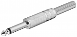 Nickel Plated 6.3mm Mono Jack Plug with 7mm Cable Entry Nickel Plated 6.3mm Mono Jack Plug with 7mm Cable Entry