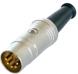 Neutrik/Rean 5 Pin Nickel Plated DIN Plug with Rubber Boot Neutrik/Rean 5 Pin Nickel Plated DIN Plug with Rubber Boot