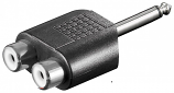 Twin Phono Females to 6.3mm Jack Plug Adaptor Twin Phono Females to 6.3mm Jack Plug Adaptor