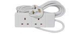 Mains Twin Gang Plug to Socket extension cable 5 Metres Mains Twin Gang Plug to Socket extension cable 5 Metres