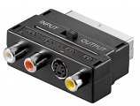 Scart Plug to 3 RCA (Phono) Sockets & S-Video Socket. Switchable In or Out Scart Plug to 3 RCA (Phono) Sockets & S-Video Socket. Switchable In or Out