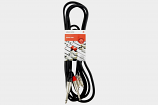 3 Metre HQ Screened Cable Joining 2 RCA Phono Plugs to 2 6.3 Mono Jack Plugs 3 Metre HQ Screened Cable Joining 2 RCA Phono Plugs to 2 6.3 Mono Jack Plugs