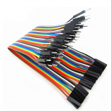 40 Male to Female Jumper Cables on rainbow ribbon cable 40 Male to Female Jumper Cables on rainbow ribbon cable